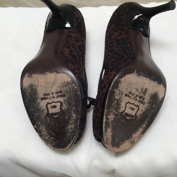 STUART WEITZMAN -Animal Prints Suede Peep Toe - Picture 6 of 6